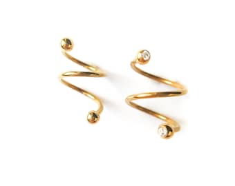 16G Spiral Helix Earring CZ Twist Helix Spiral Helix Screw