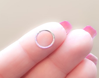 Septum Ring, Septum Ring Opal, Pink Opal Septum Ring Surgical Steel,Surgical Steel Septum Ring,Septum Ring Clicker, Daith Cartilage Piercing