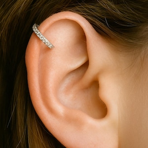 Helix Earring-Cartilage Earring-Helix Earring Hoop-Diamond Cartilage Hoop-Helix-Helix Diamond Hoop-CZ piercing helix