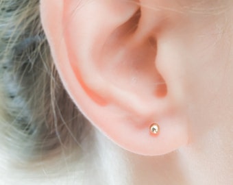 Gold Stud Earrings-Tiny Ball Stud Earring-Round Gold Stud Earring-Small Stud Earrings-Hypoallergenic Stud Earrings-Tiny Gold Studs