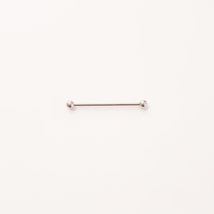 Piercing industriel avec barre d'haltères, argent, 16 g, boucle d'oreille en acier chirurgical 316L, 38 mm