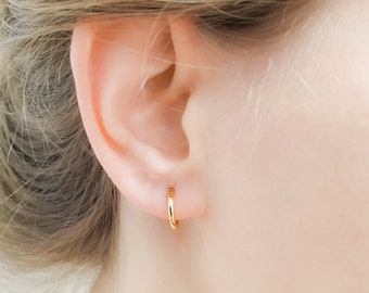 Pendientes de clip - Pendientes de aro con clip - Pendientes no perforados - Pendientes de clip invisibles - Ear Cuff - Color oro plata