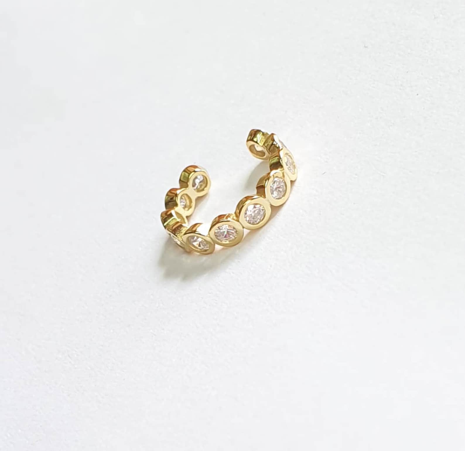 Gold Helix No Piercinggold Ear Cuffdiamonds Ear Cuff Etsy