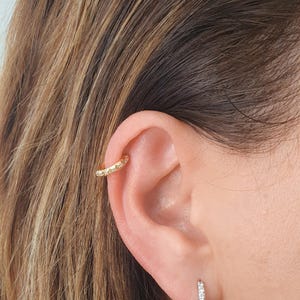 Last Piece - Unique Helix Earring - Gold CZ Diamond Helix - 8mm Helix Earring Jewelry - 18g Cartilage Helix Piercing- Gold Cartilage Earring