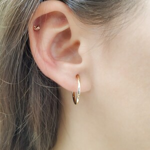 Gold Clip On Earrings - Non Piercing 15mm Hoop Earrings - Non Pierced Earrings - ClipOn Hoops