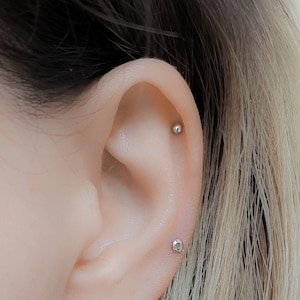 Helix Earring-Cartilage Stud-Helix Stud-Silver Helix Piercing-Cartilage Earring-Cartilage Earring Stud-Tiny Helix Earring
