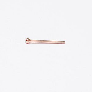 Nose Stud Silver- Rose Gold Tiny Nose Stud - Tiny Ball Nose Stud Rose Gold - 1mm Nose Stud - Nose Stud 22 Gauge - Rose Gold Dot Nose Stud