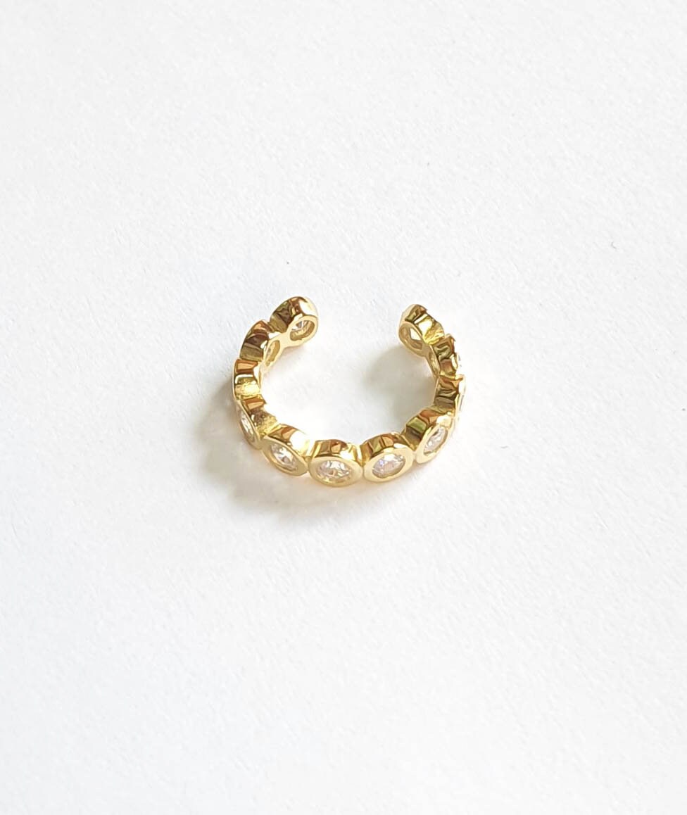 Gold Helix No Piercinggold Ear Cuffdiamonds Ear Cuff Etsy