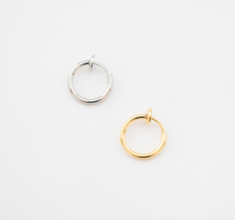 Small Clip on Earrings Silver Hoop Clip on Earrings Gold Non Etsy