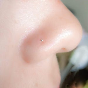 Tiny Nose Bone Stud Piercing-Nose Stud Gold 1mm-Tiny Ball Nose Bone Gold Silver Stud-Nose Stud 22 Gauge