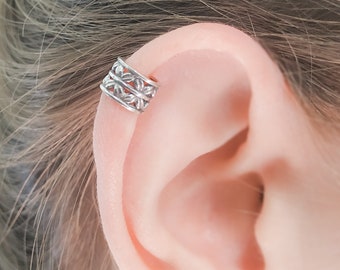 Ear Cuff Silver - Silver Helix Cuff- Silver Fake Piecing Helix-  Fake Helix Earring - Helix Earring - Helix Cuff