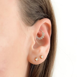 Daith Ring-Septum Earring-Conch Earring-Tragus Jewelry-Helix Earring-Hoop Earring-Cartilage Earring-Gift For Her-18G Gold Silver