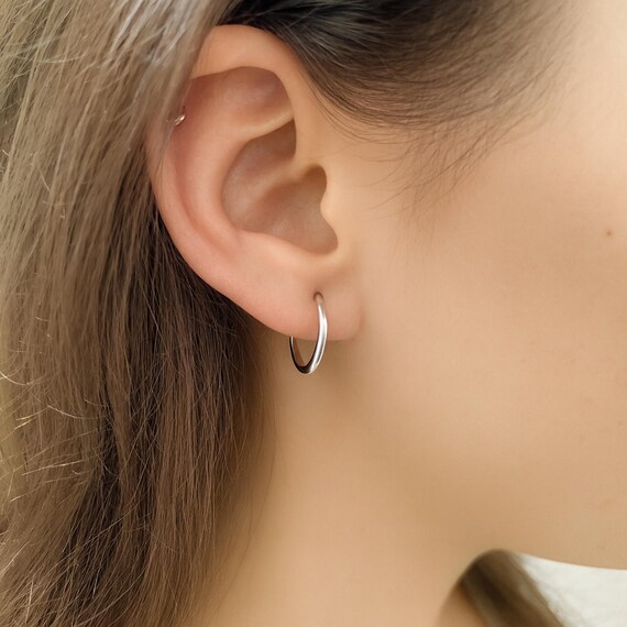Gold Clip on Earrings - Non Piercing 15mm Hoop Earrings - Non