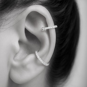 Tour d'oreilles en cz - Boucles d'oreilles dorées - Boucles d'oreilles en argent - Or rose - Boucle d'oreille sans piercing - Conque Boucle d'oreille - Fausse conque