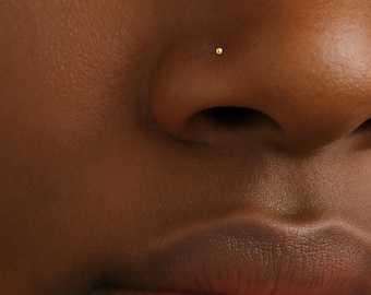 Nasenstecker Gold 1 mm - kleiner Nasenstecker Piercing - kleine Kugel Nasenstecker Silber - 1 mm Sterling Rose gold Nasenstecker - Nasenstecker 22 Gauge