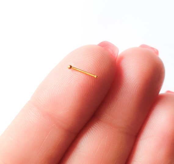 Nose Stud Gold 1mm tiny Nose Bone Stud Piercing tiny Ball Nose Bone Gold 1mm Sterling Silver Nose Stud nose Stud 22 Gauge Etsy Canada