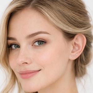 2 mm Kulörhängen Roséguld Silver Svarta Små Minimalistiska Örhängen Broskörhängen Andra Piercing Små Vardagsörhängen