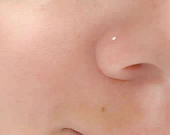Tiny Nose Bone Stud Piercing-Nose Stud Gold 1mm-Tiny Ball Nose Bone Gold Silver Stud-Nose Stud 22 Gauge
