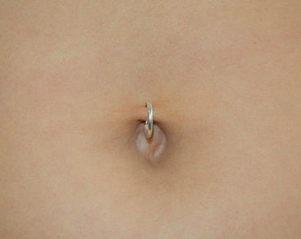 Silver Belly Ring-Fake Belly Ring-Fake Belly Button Piercing-Fake Belly Piercing-Fake Belly Button-Clip On Belly Button