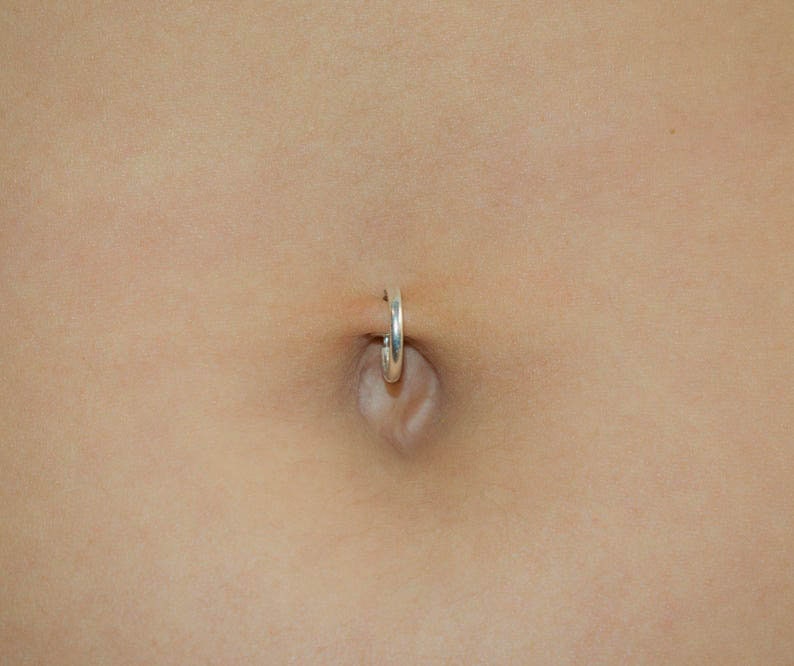 Silver Belly Ring-Fake Belly Ring-Fake Belly Button Piercing-Fake Belly Piercing-Fake Belly Button-Clip On Belly Button 