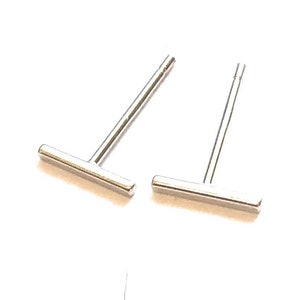 Pendientes de barra de 8 mm - Pendientes de barra cuadrada fina - Pendientes minimalistas - Pendientes de barra - Pendientes básicos - Pendientes de barra lineal