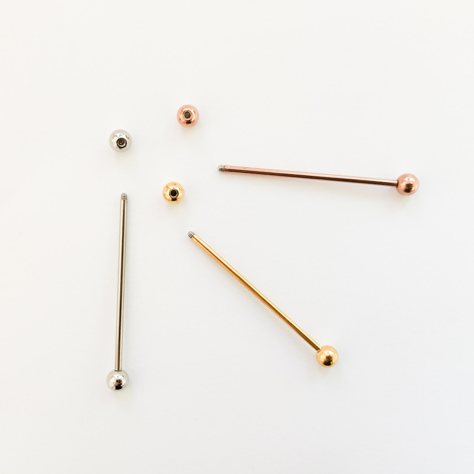 Industrial Barbell14g Industrial Barbellrose Gold Industrial Etsy