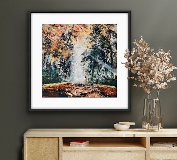 Landscape Art Print. Trees Art Print. Forest Print. Wood Print Gift. Autumn + Free personalised Gift Card