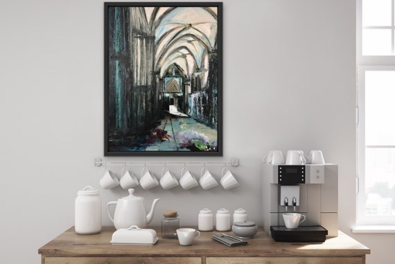 Lincoln Art. Original Acrylic Painting Lincoln Cathedral Gift + Free personalised Gift Card
