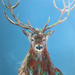 Animal Art Print. STAG art print, gift. + Free personalised Gift Card