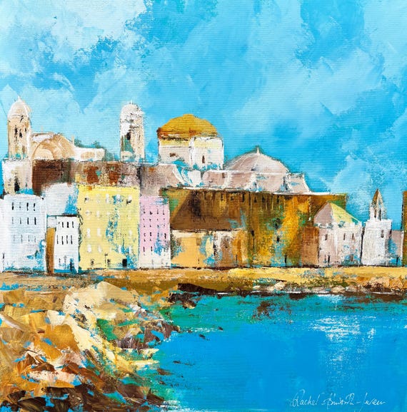Cadiz Spain Print | Spanish Coastal Wall Art | Fine Art Giclee Print | Travel Artwork | YellowBelly Art