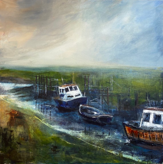 Seascape Art Print, Saltfleet Haven, Lincolnshire, gift + Free personalised Gift Card