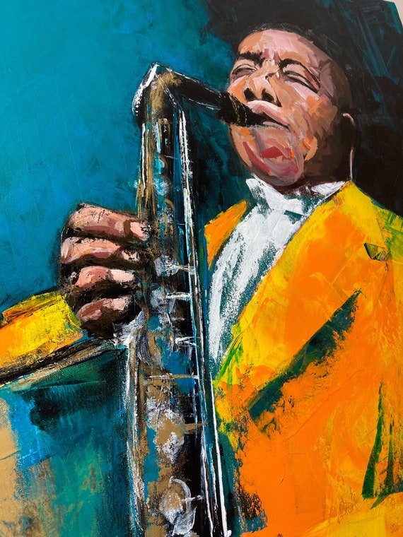 Figurative Art Print. Charlie Parker Jazz Saxophonist Art Print + Free personalised Gift Card