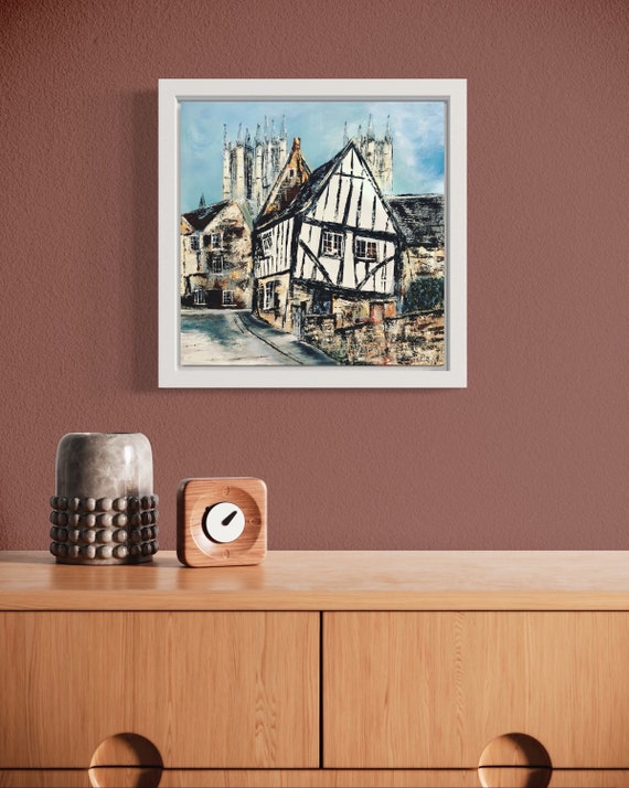 Framed Lincoln Hand Finished Art Print, The Wonky House + Free personalised Gift Card