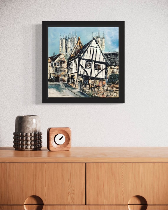 Framed Lincoln Hand Finished Art Print, The Wonky House + Free personalised Gift Card