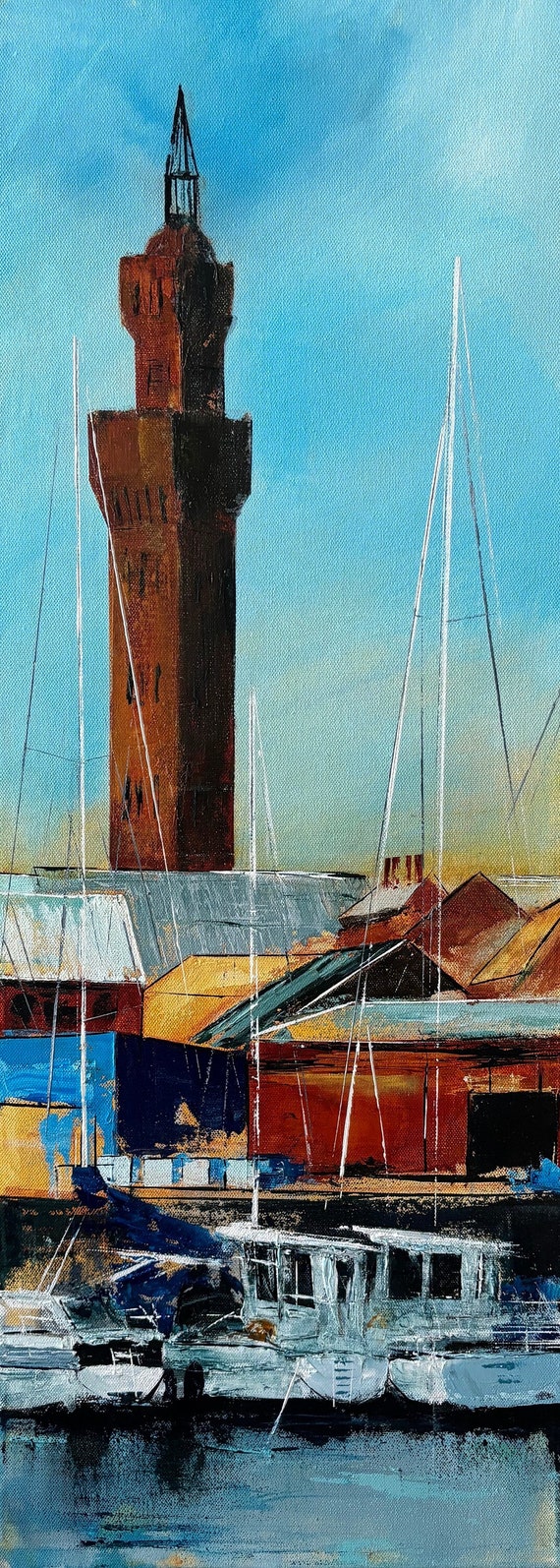 Grimsby Dock Tower Art Print UK, North East Lincolnshire Art Gift + Free personalised Gift Card