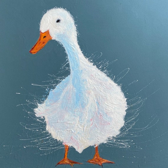 Animal Art Print, Daphne Duck. Duck Art Print, Gift + Free personalised Gift Card