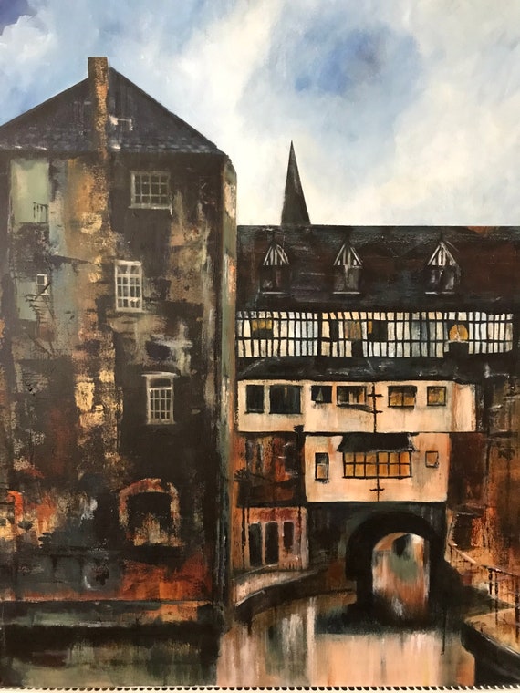 Lincoln UK a giclee print from an original acrylic painting England The Strait Lincoln