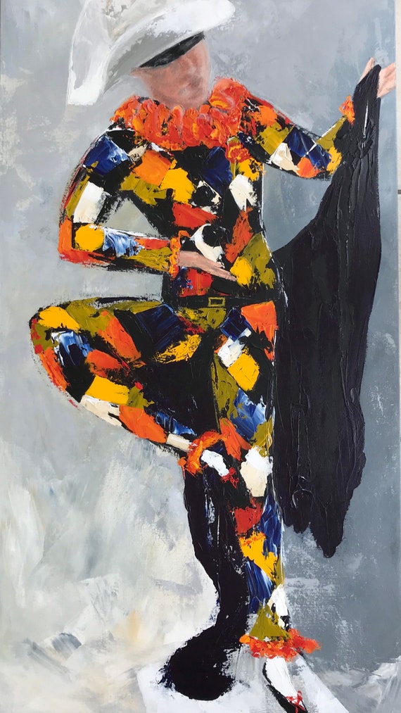 Harlequin Giclee Print from an original Acrylic painting + Free personalised Gift Card