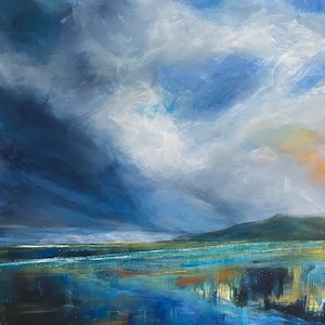 Seascape Art Print, Osgodby, Scarborough, North Yorkshire, gift + Free personalised Gift Card