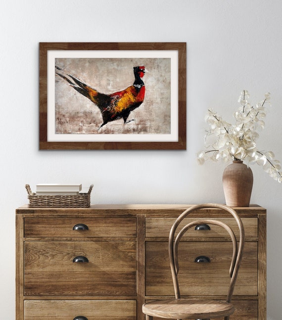 Animal Art Print. The Running Pheasant + Free personalised Gift Card