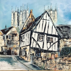 Lincoln UK a giclee print from an original acrylic painting England The Strait Lincoln