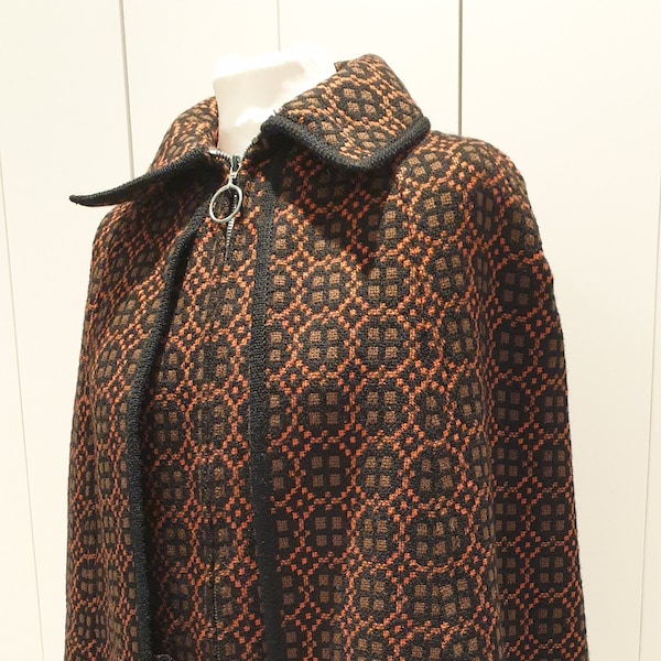 60's Welsh cape in  brown and orange.