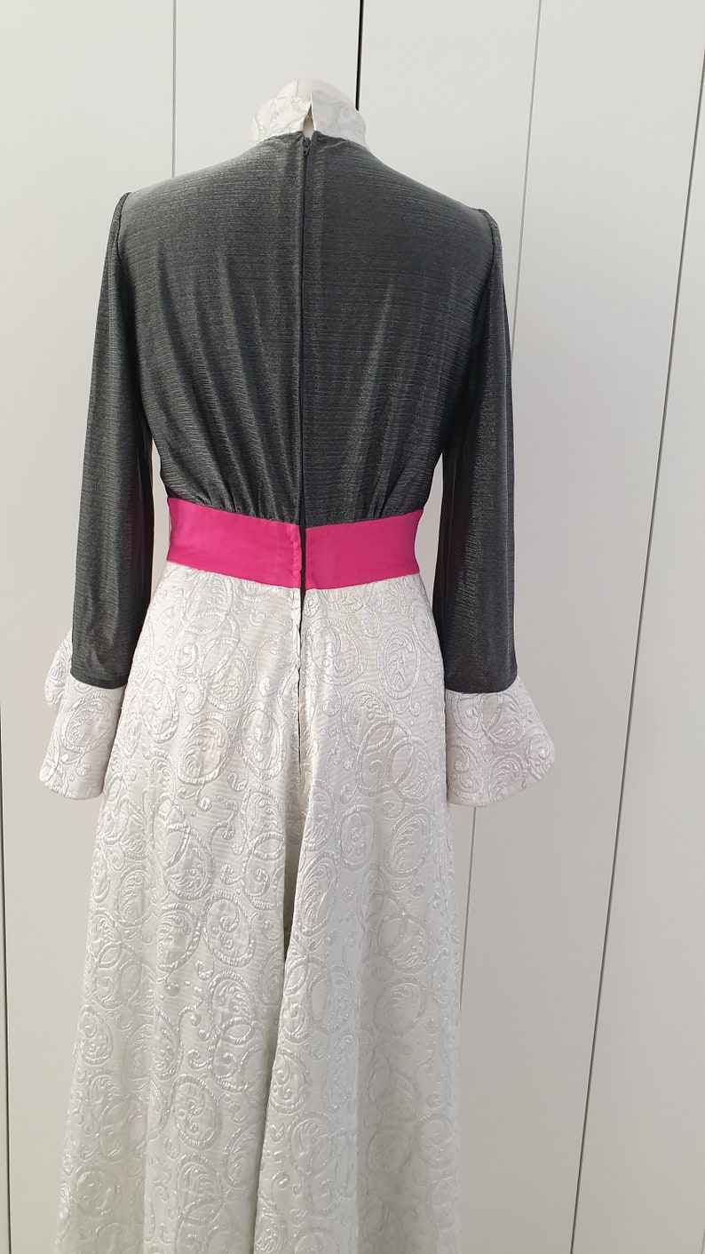 70's Maxi Dress in Brocade Fabric by Stuart Harrogate Etsy