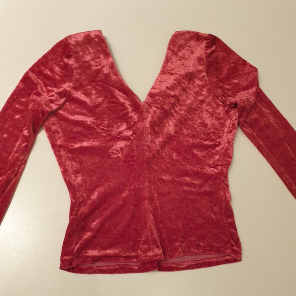 70's glam rock velvet pink top.