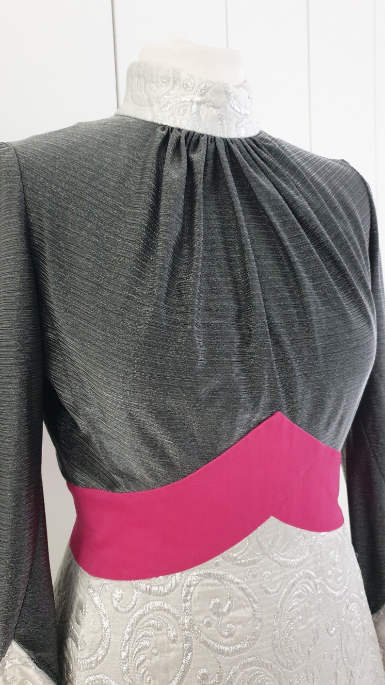 70's Maxi Dress in Brocade Fabric by Stuart Harrogate Etsy