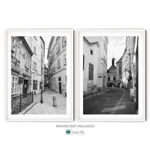 Black and White Vienna Print Set, Fine Art Travel Photography, Austrian Architecture Wall Art, Minimalist Style Gallery Wall Set of 2 Prints