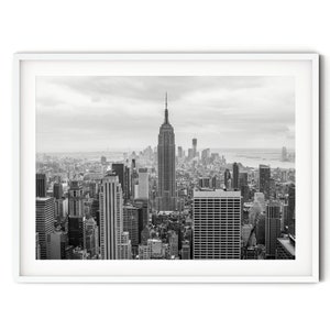 Black and White New York City Print, Fine Art New York Photography, Empire State Building Wall Art, Modern Monochrome Travel Themed Decor