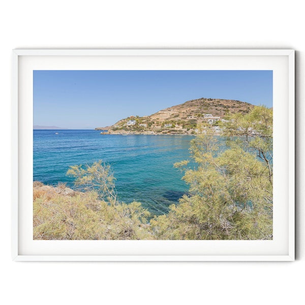 Bunte Küstenstil Wandkunst, Fine Art Meer Fotografie, Ägäis Fotodruck, griechische Landschaft Poster, Strandhaus Deko im mediterranen Stil