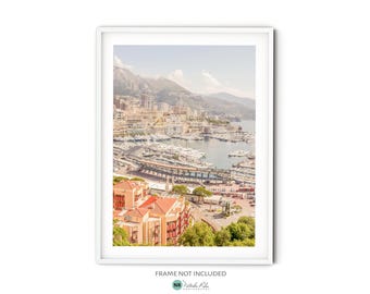 Port of Monte Carlo Print, Fine Art Monaco Photography, French Riviera Travel Print, Cote d'Azur Wall Art, Mediterranean Themed Home Decor