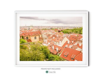 Skyline of Prague Print, Fine Art Prague Photography, Old Town Rooftops Photo, Czech Republic Wall Art, European City Travel Themed Decor